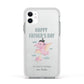 Pink Dino Happy Fathers Day Custom Apple iPhone 11 in White with White Impact Case
