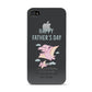 Pink Dino Happy Fathers Day Custom Apple iPhone 4s Case