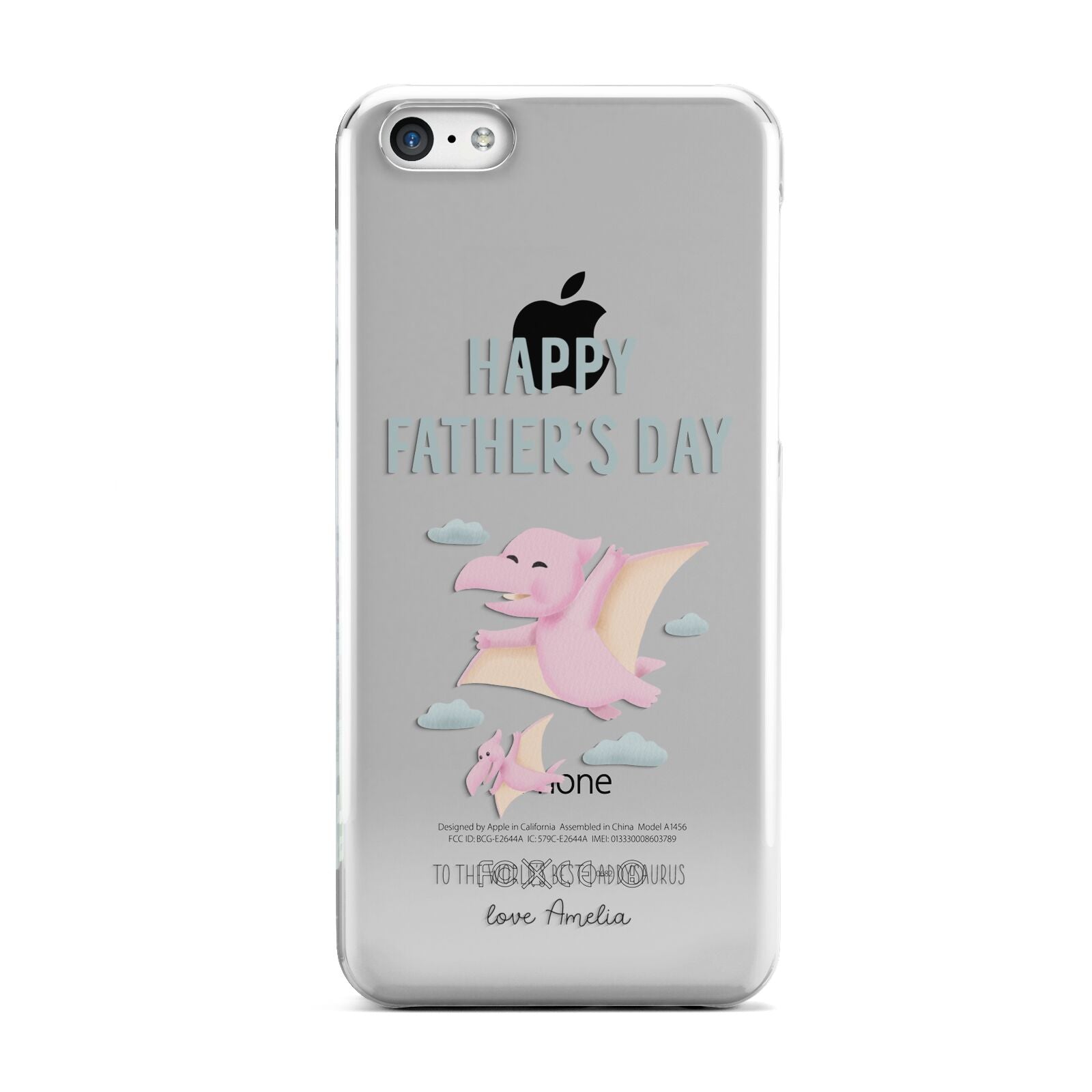 Pink Dino Happy Fathers Day Custom Apple iPhone 5c Case