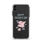 Pink Dino Happy Fathers Day Custom Apple iPhone Xs Max Impact Case White Edge on Black Phone