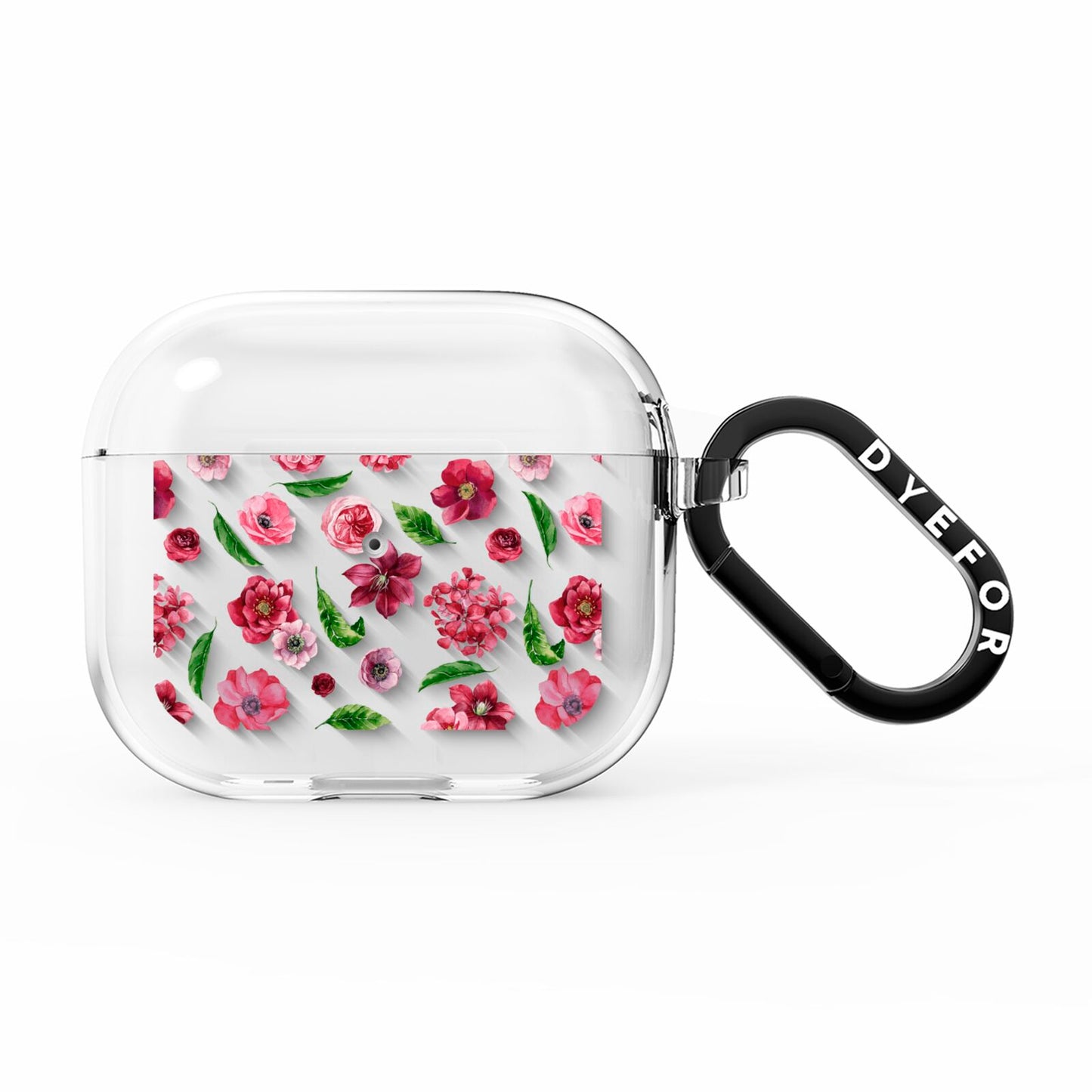 Pink Floral AirPods Clear Case 3rd Gen