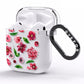 Pink Floral AirPods Clear Case Side Image
