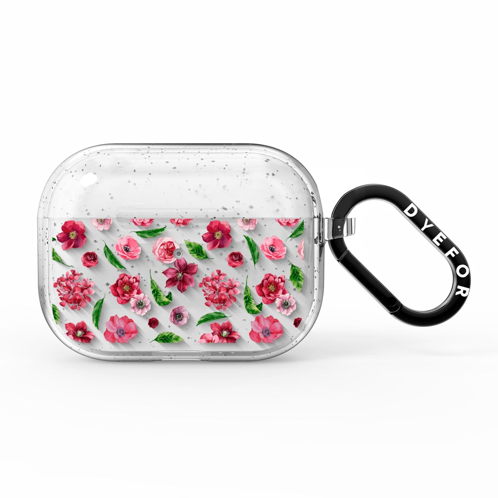 Pink Floral AirPods Pro Glitter Case