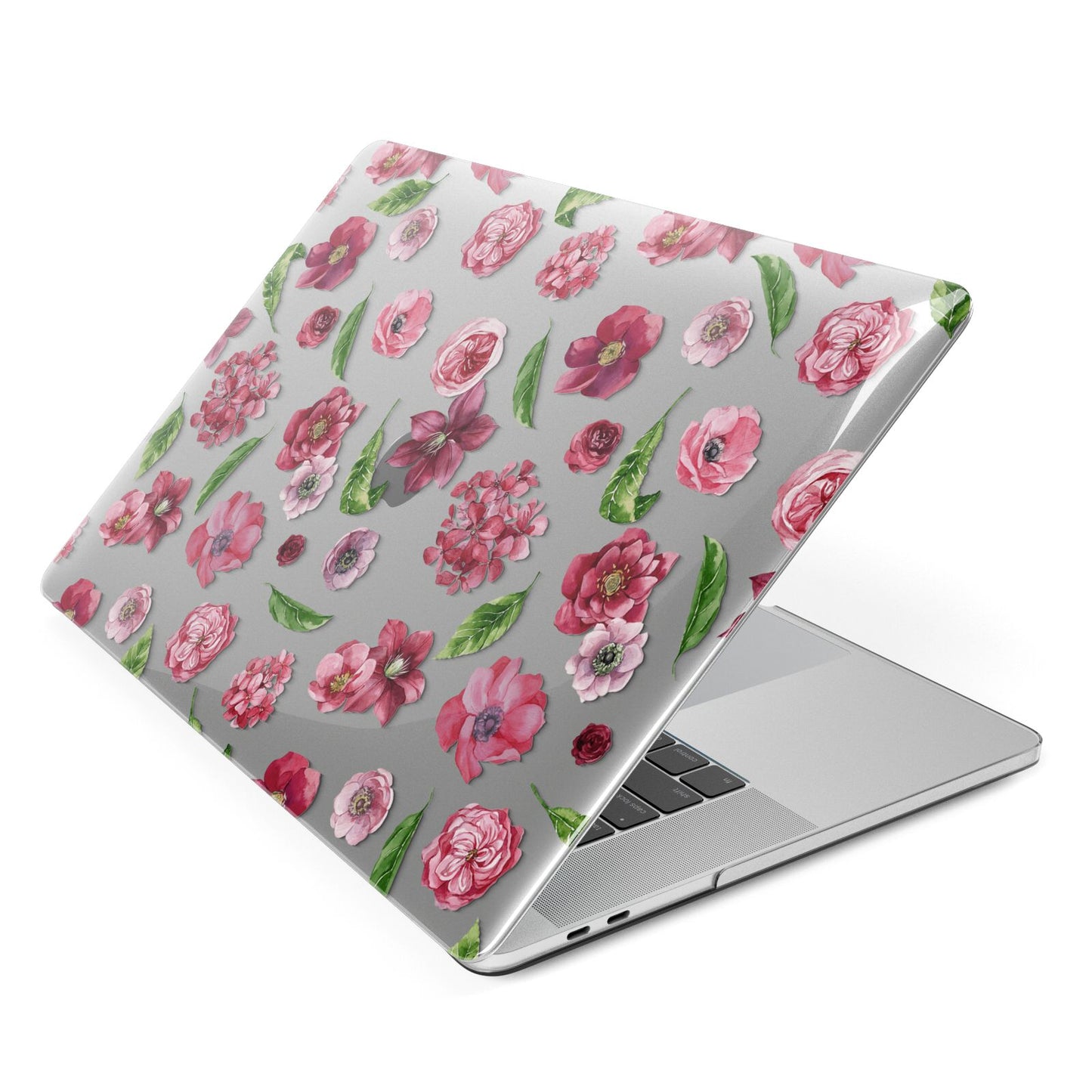 Pink Floral Apple MacBook Case Side View