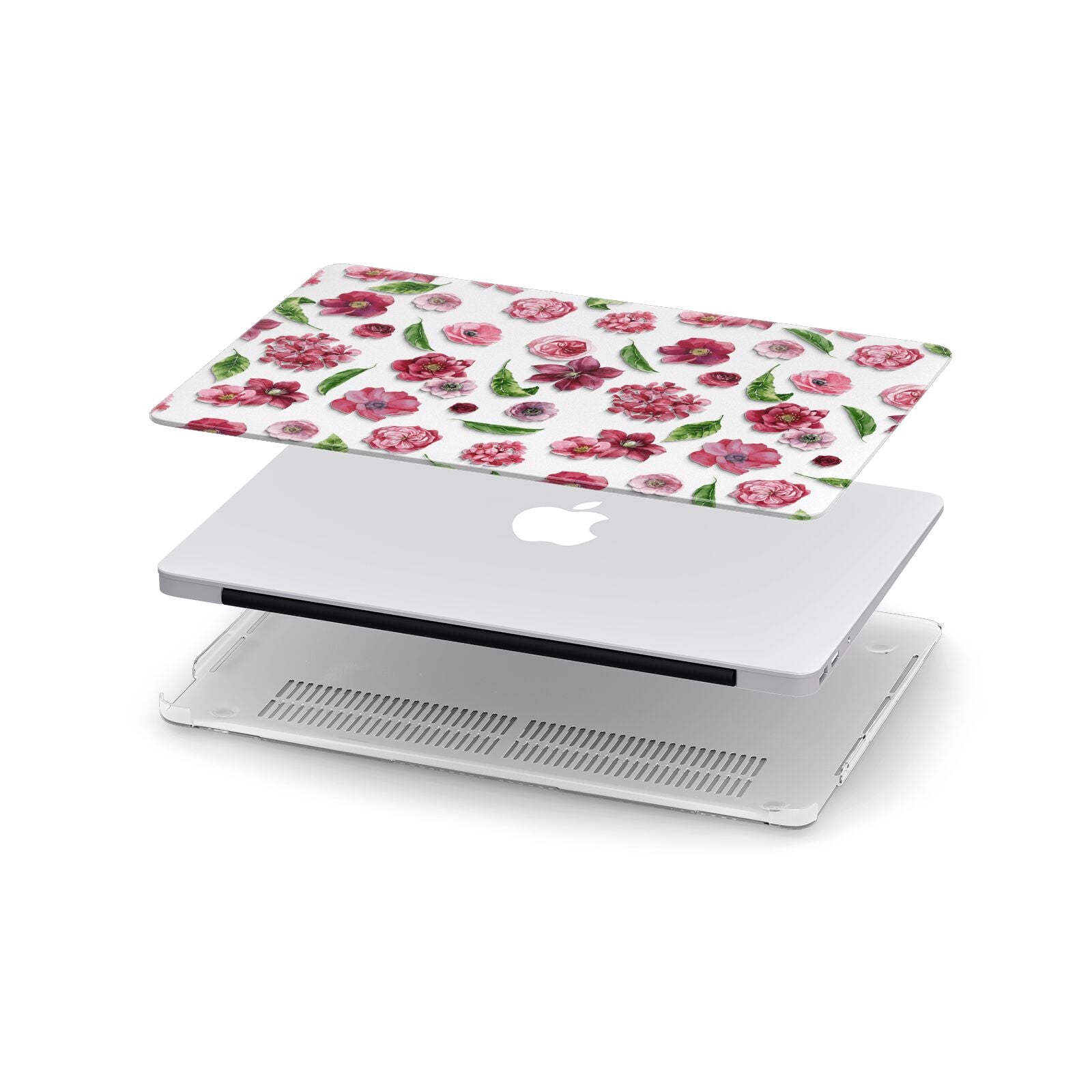 Pink Floral Apple MacBook Case in Detail