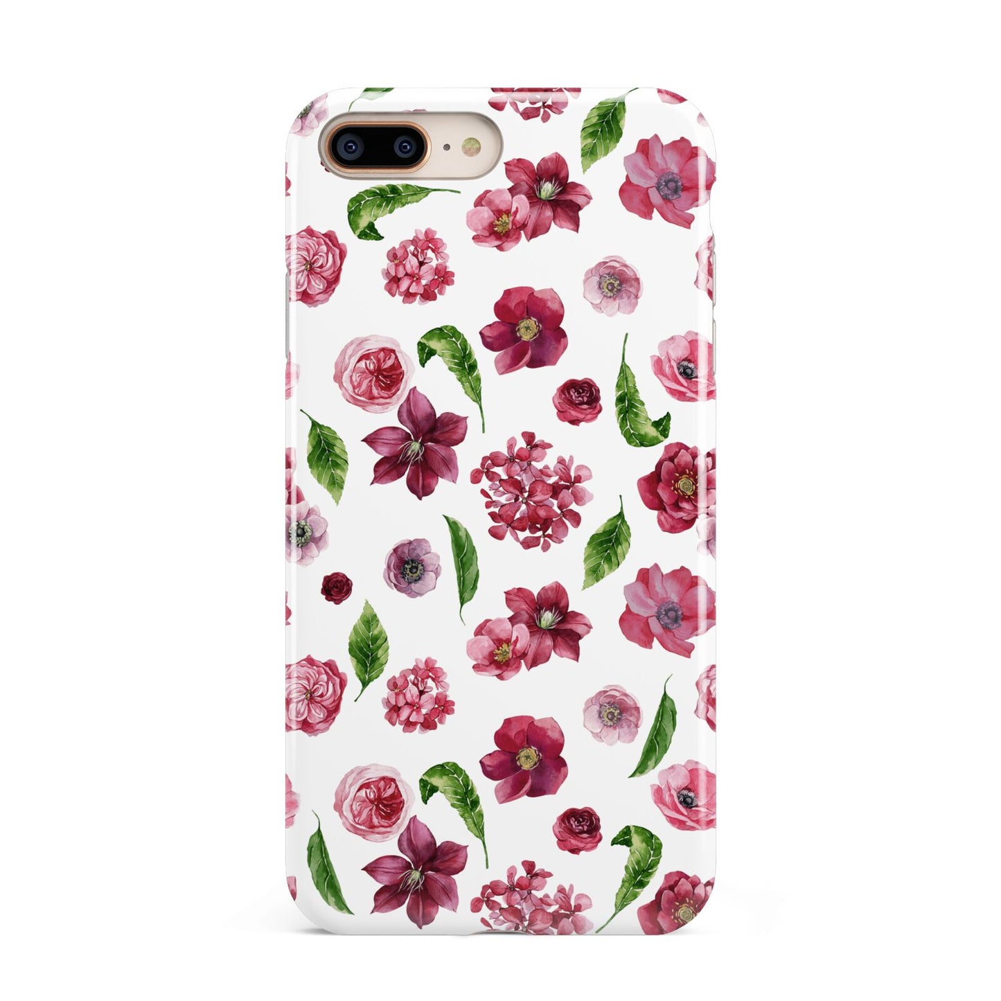 Pink Floral Apple iPhone 7 8 Plus 3D Tough Case