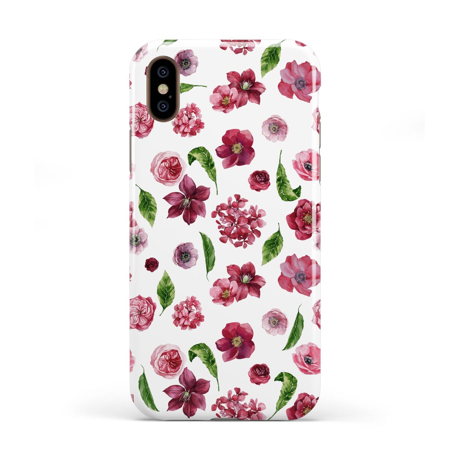 Pink Floral Apple iPhone XS 3D Tough