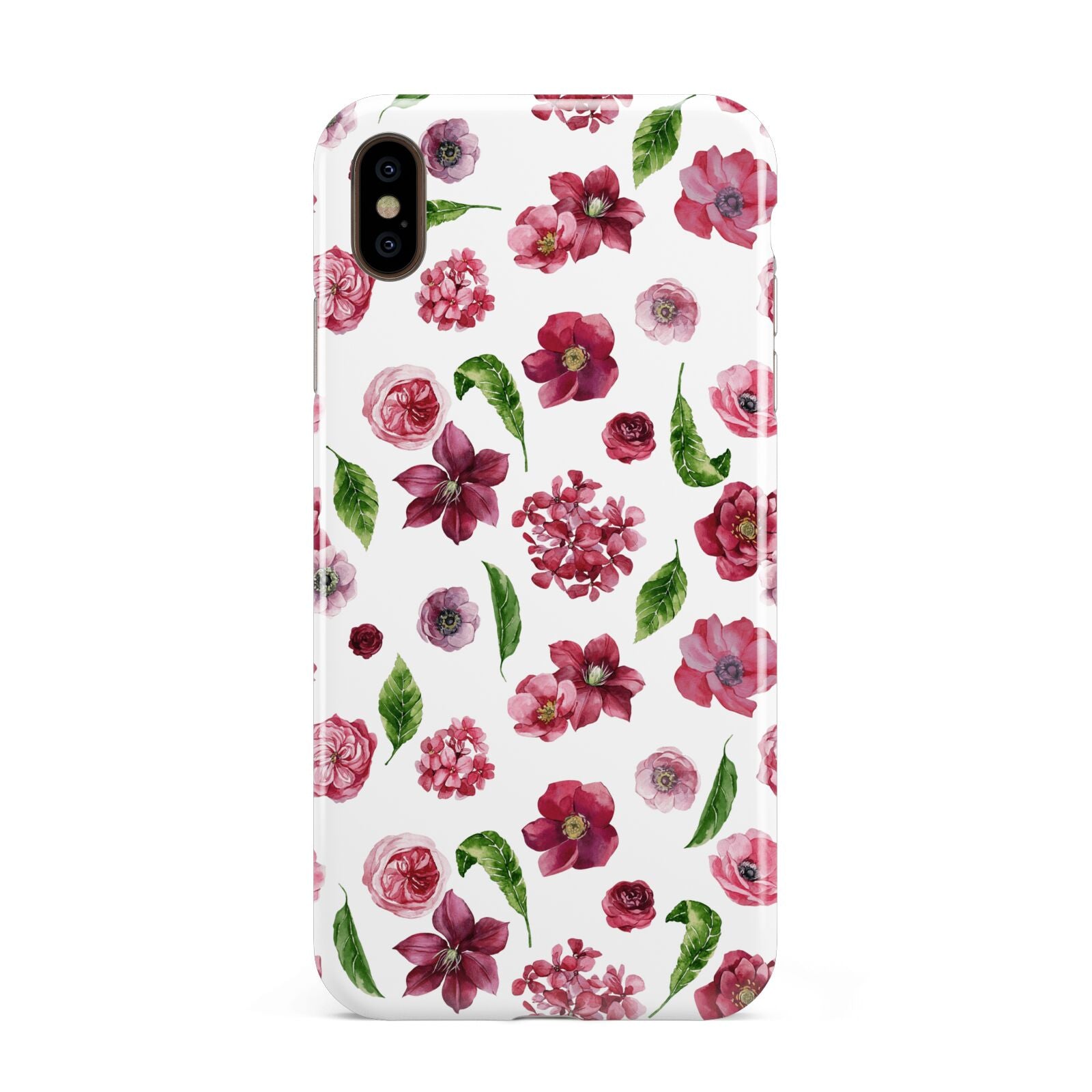 Pink Floral Apple iPhone Xs Max 3D Tough Case