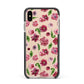 Pink Floral Apple iPhone Xs Max Impact Case Black Edge on Gold Phone