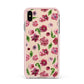 Pink Floral Apple iPhone Xs Max Impact Case Pink Edge on Gold Phone