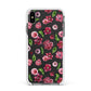 Pink Floral Apple iPhone Xs Max Impact Case White Edge on Black Phone