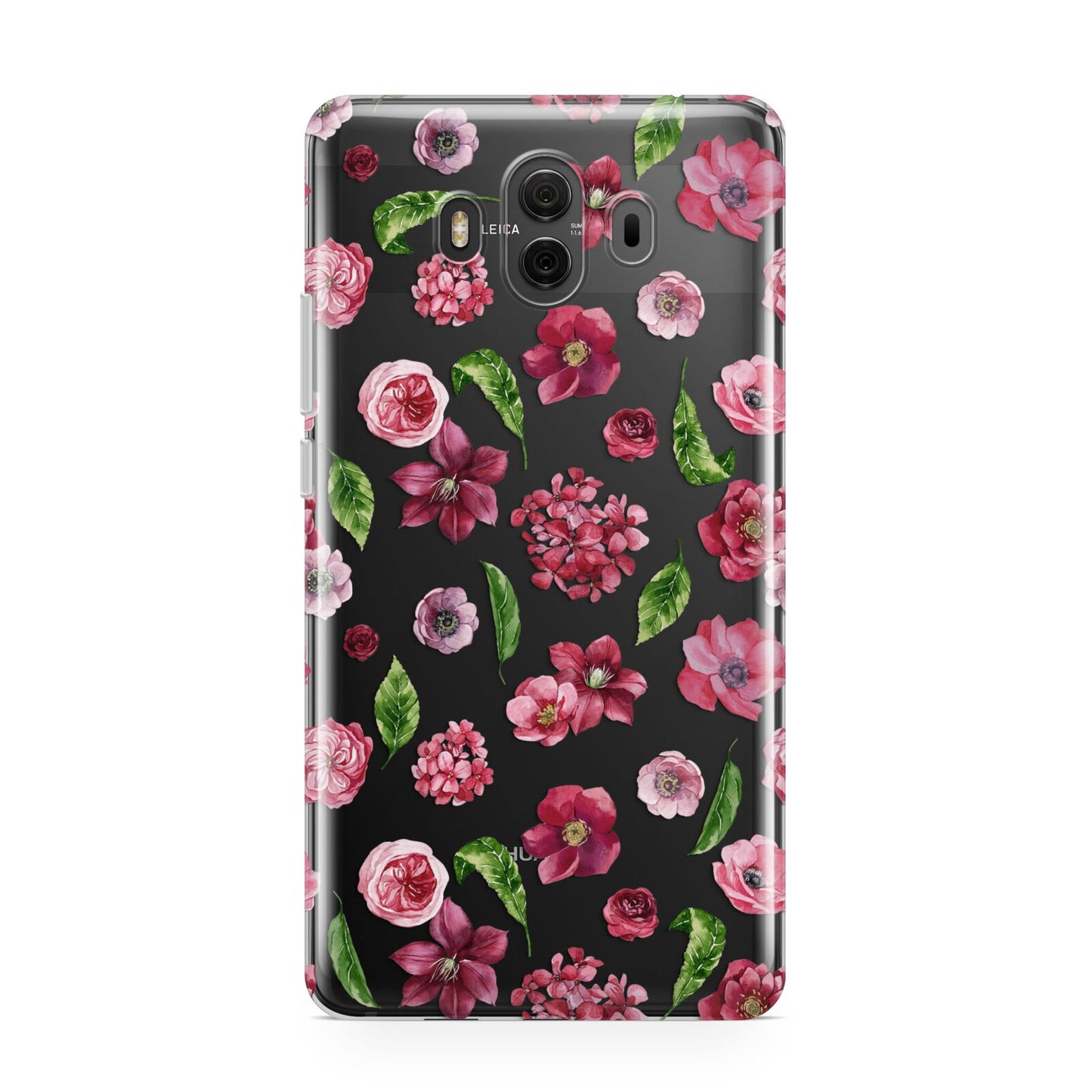 Pink Floral Huawei Mate 10 Protective Phone Case