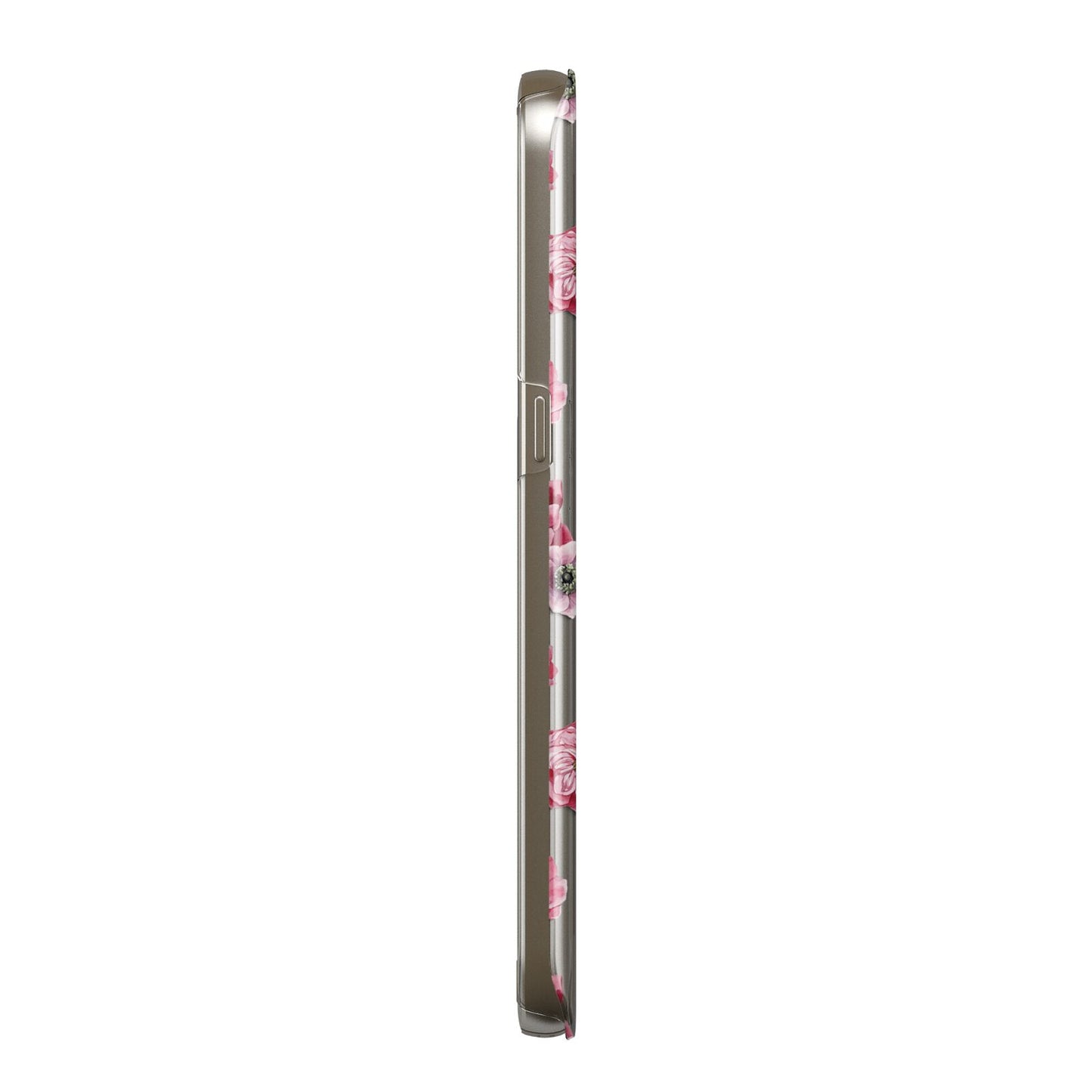 Pink Floral Protective Samsung Galaxy Case Side Angle
