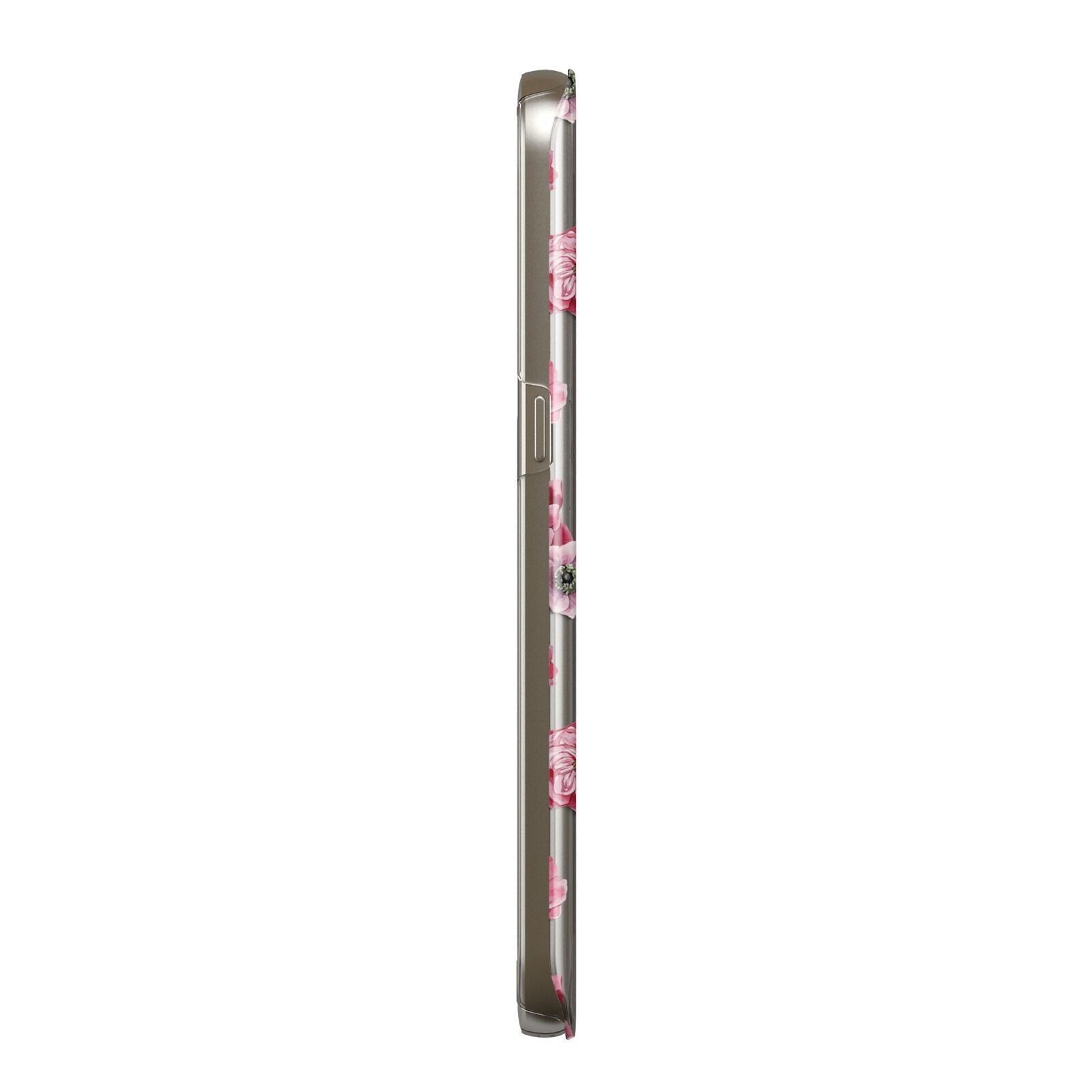 Pink Floral Protective Samsung Galaxy Case Side Angle