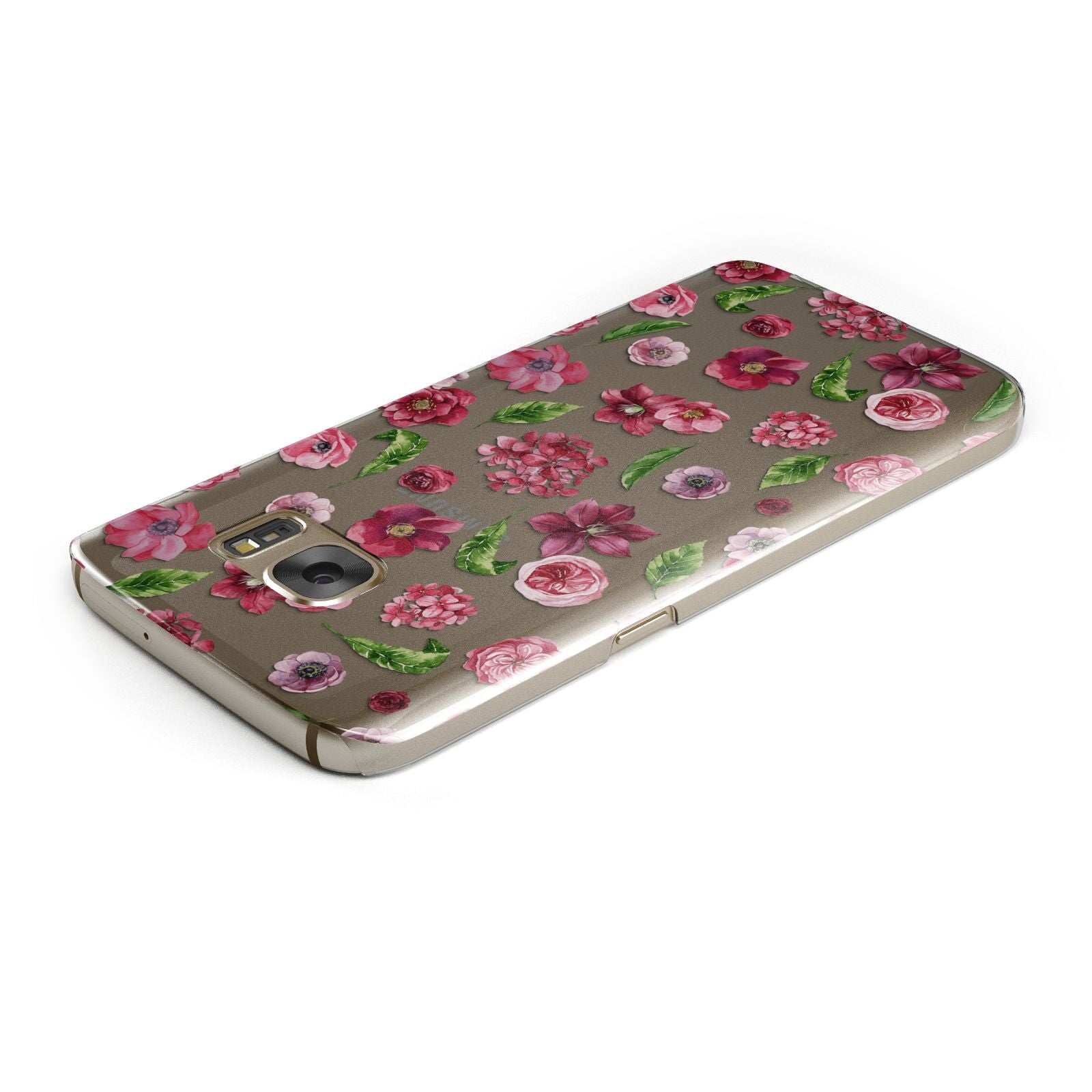 Pink Floral Samsung Galaxy Case Top Cutout