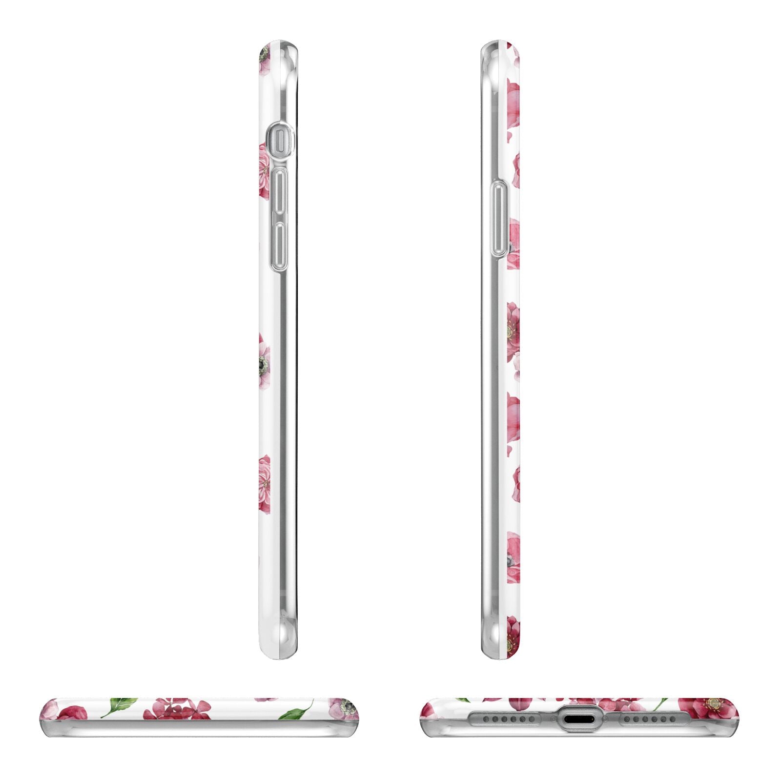 Pink Floral iPhone 11 Pro 3D Tough Case Angle Images