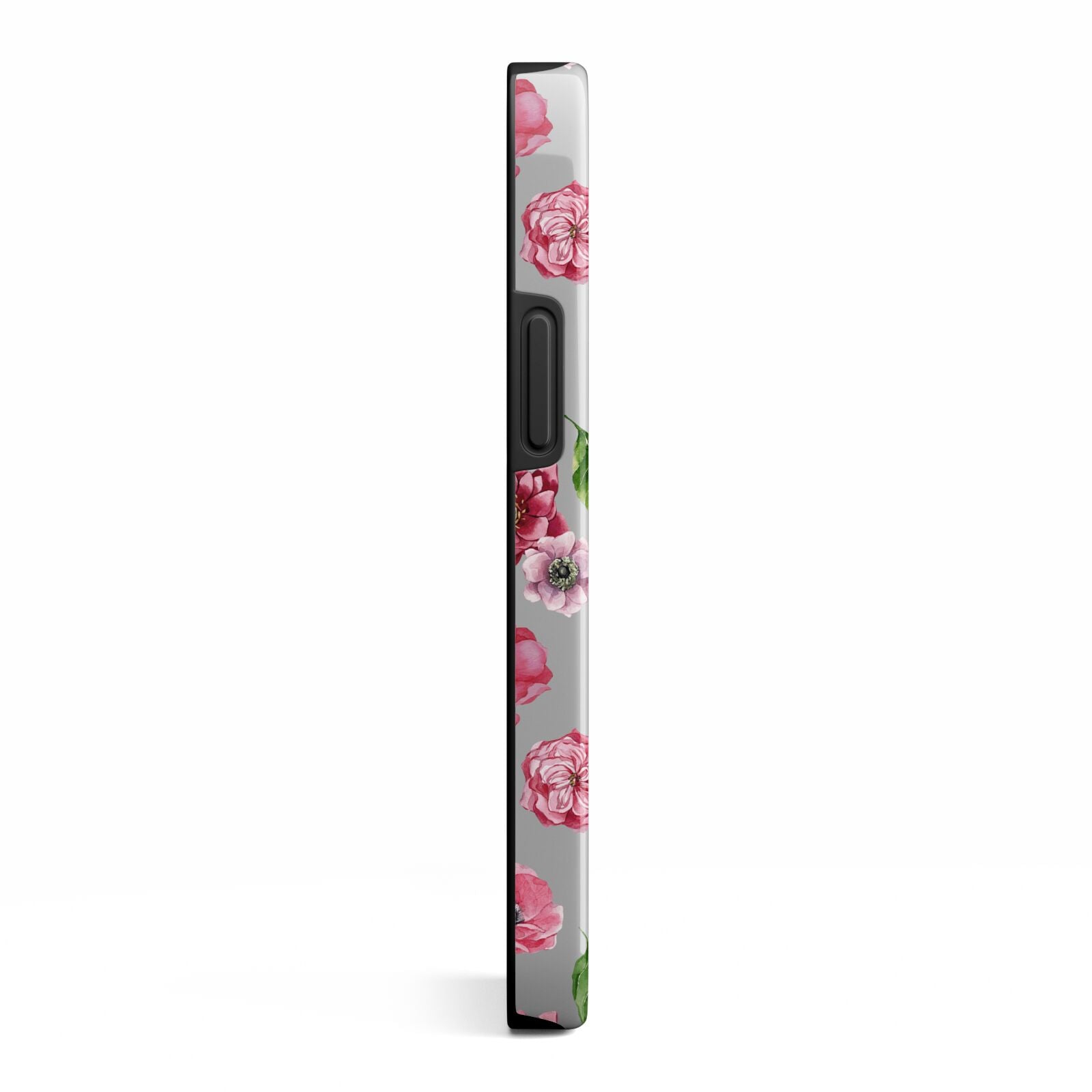 Pink Floral iPhone 13 Mini Side Image 3D Tough Case