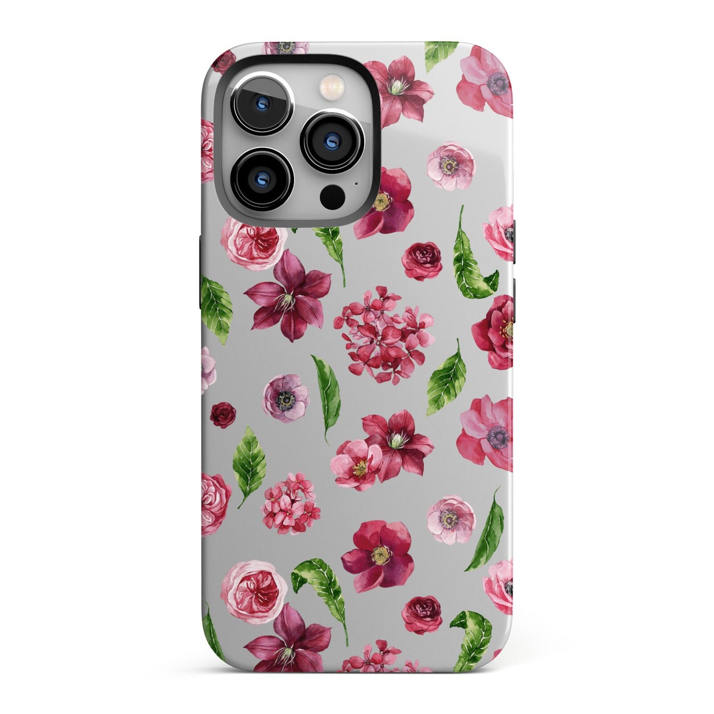 Pink Floral iPhone 13 Pro Full Wrap 3D Tough Case