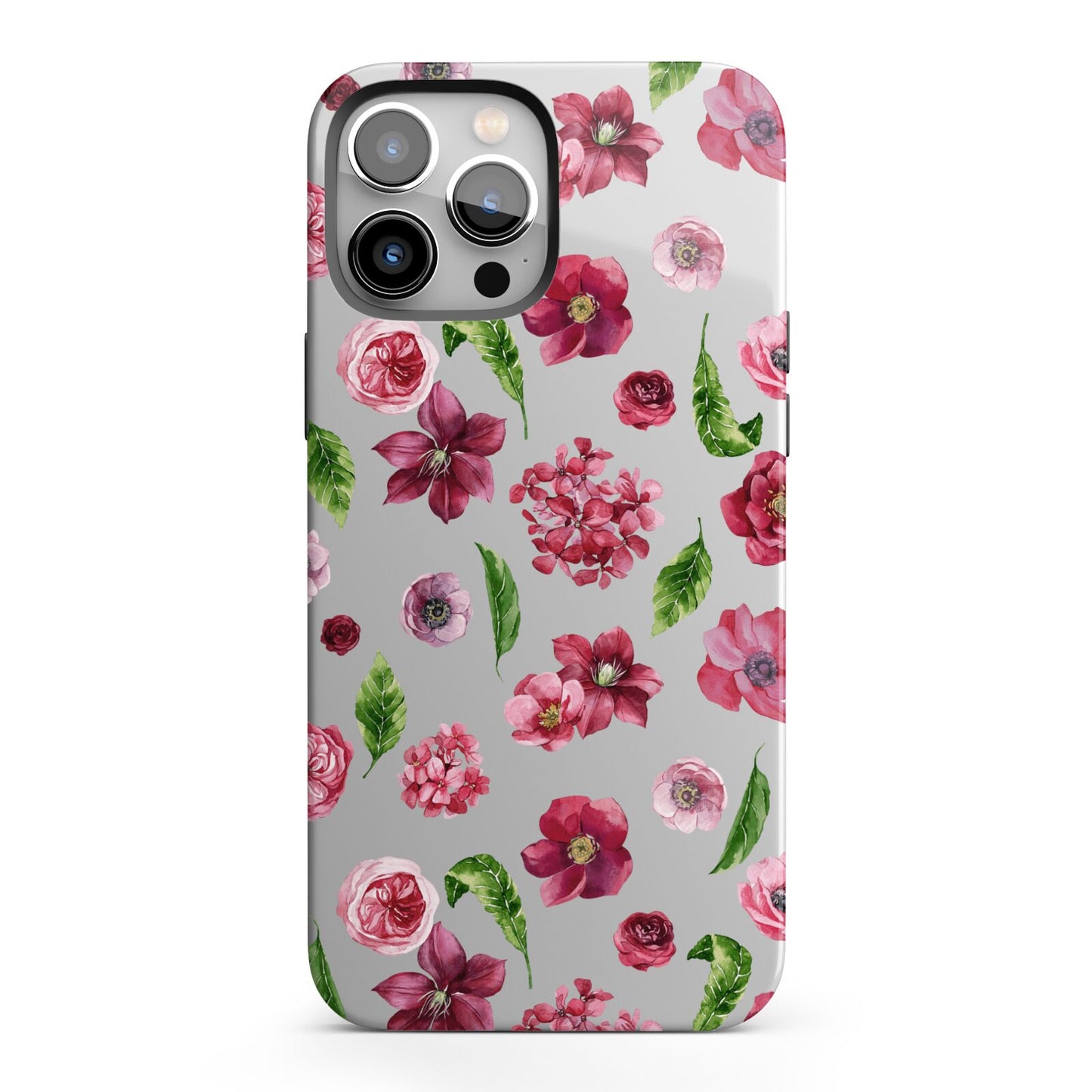 Pink Floral iPhone 13 Pro Max Full Wrap 3D Tough Case