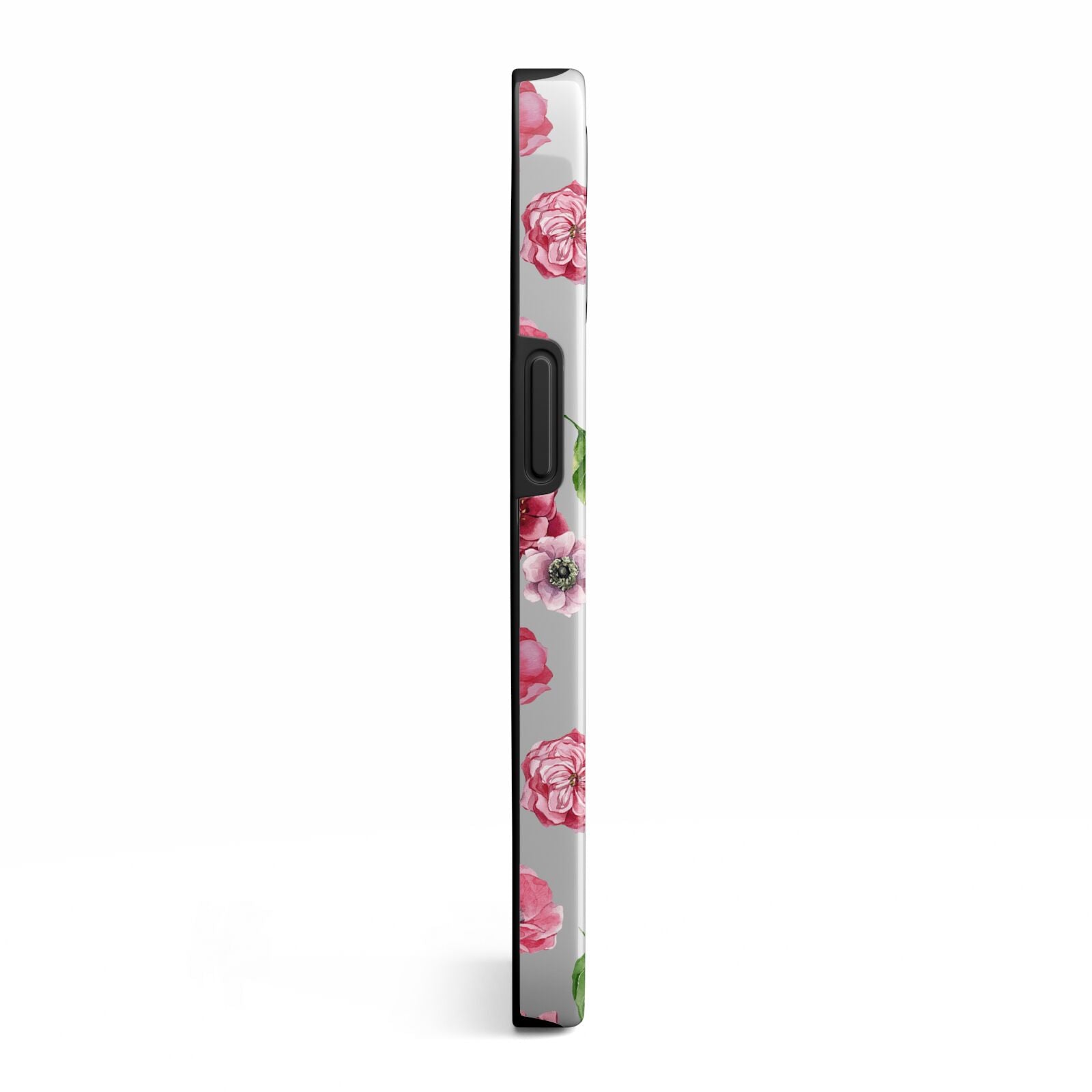 Pink Floral iPhone 13 Pro Side Image 3D Tough Case