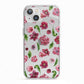 Pink Floral iPhone 13 TPU Impact Case with White Edges
