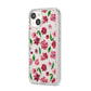 Pink Floral iPhone 14 Clear Tough Case Starlight Angled Image