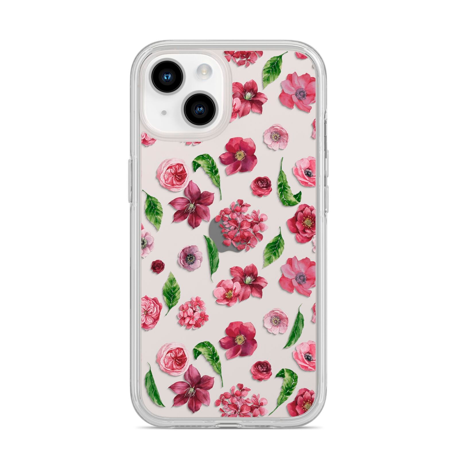 Pink Floral iPhone 14 Clear Tough Case Starlight