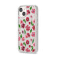 Pink Floral iPhone 14 Glitter Tough Case Starlight Angled Image