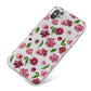 Pink Floral iPhone X Bumper Case on Silver iPhone