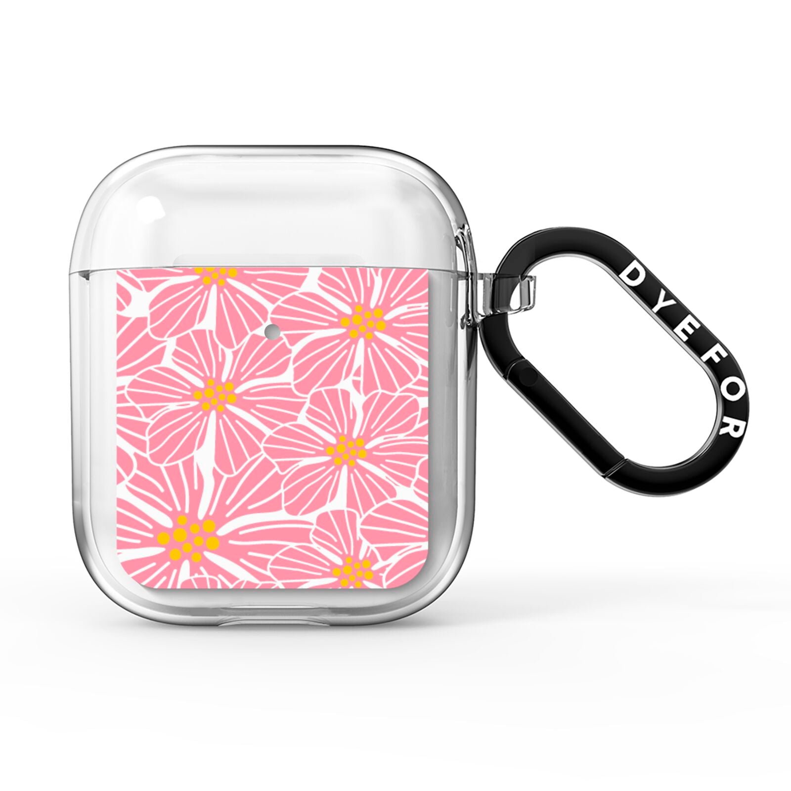 Pink Flowers AirPods Clear Case