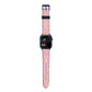 Pink Flowers Apple Watch Strap Size 38mm with Blue Hardware