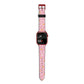 Pink Flowers Apple Watch Strap Size 38mm with Red Hardware