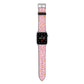Pink Flowers Apple Watch Strap with Silver Hardware