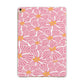 Pink Flowers Apple iPad Gold Case