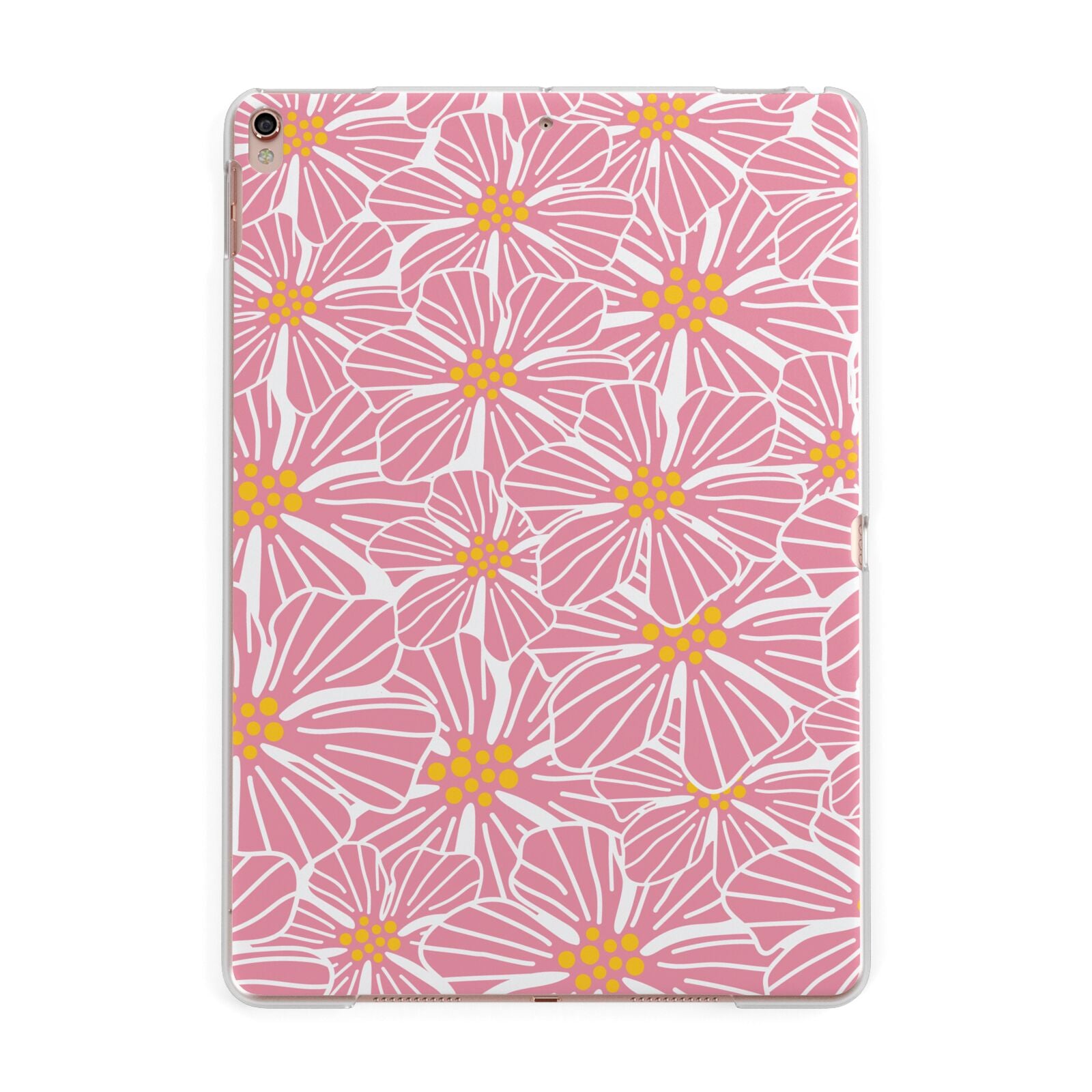 Pink Flowers Apple iPad Rose Gold Case