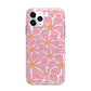 Pink Flowers Apple iPhone 11 Pro Max in Silver with Bumper Case