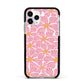 Pink Flowers Apple iPhone 11 Pro in Silver with Black Impact Case