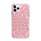 Pink Flowers Apple iPhone 11 Pro in Silver with Bumper Case