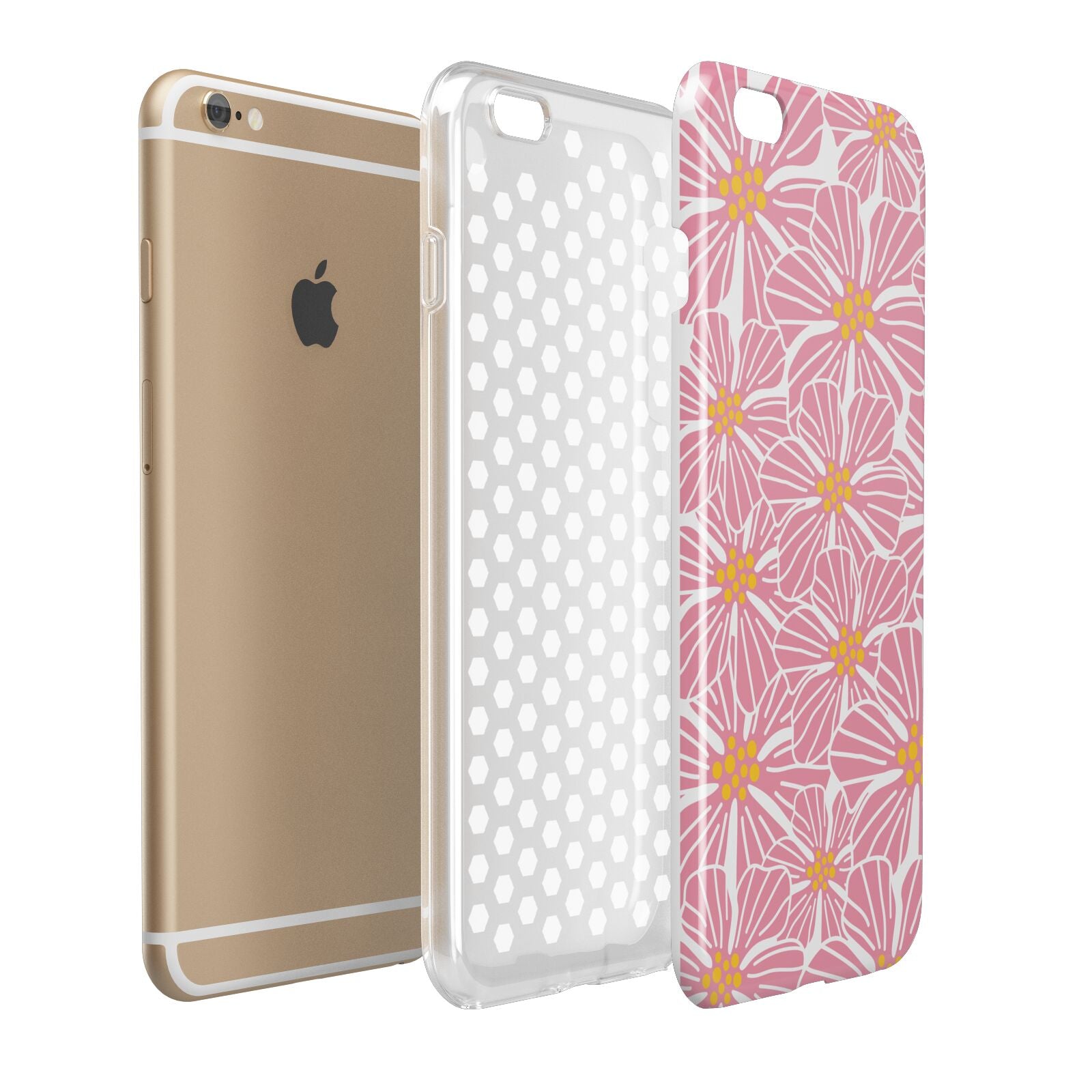 Pink Flowers Apple iPhone 6 Plus 3D Tough Case Expand Detail Image