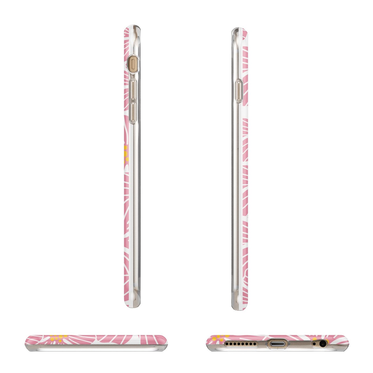 Pink Flowers Apple iPhone 6 Plus 3D Wrap Tough Case Alternative Image Angles