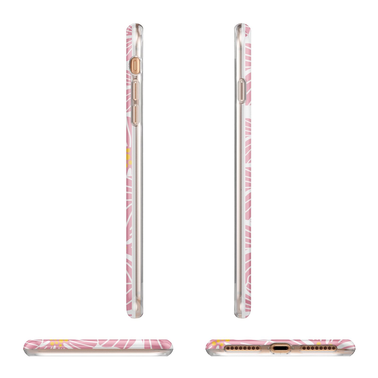 Pink Flowers Apple iPhone 7 8 Plus 3D Wrap Tough Case Alternative Image Angles