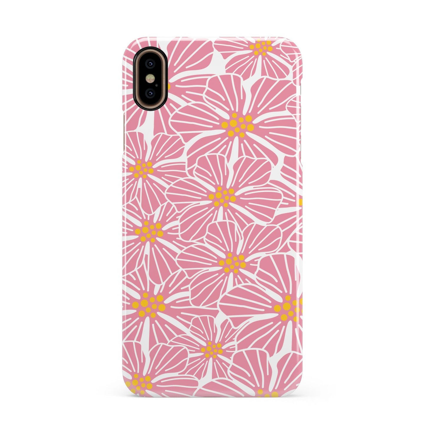Pink Flowers Apple iPhone Xs Max 3D Snap Case