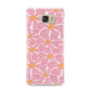 Pink Flowers Samsung Galaxy A9 2016 Case on gold phone