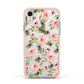 Pink Flowers and Bees Apple iPhone XR Impact Case Pink Edge on Silver Phone