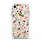Pink Flowers and Bees Apple iPhone XR Impact Case White Edge on Silver Phone