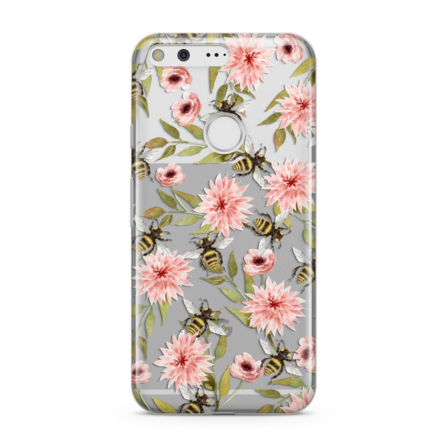 Pink Flowers and Bees Google Pixel Case