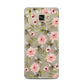Pink Flowers and Bees Samsung Galaxy A5 2016 Case on gold phone