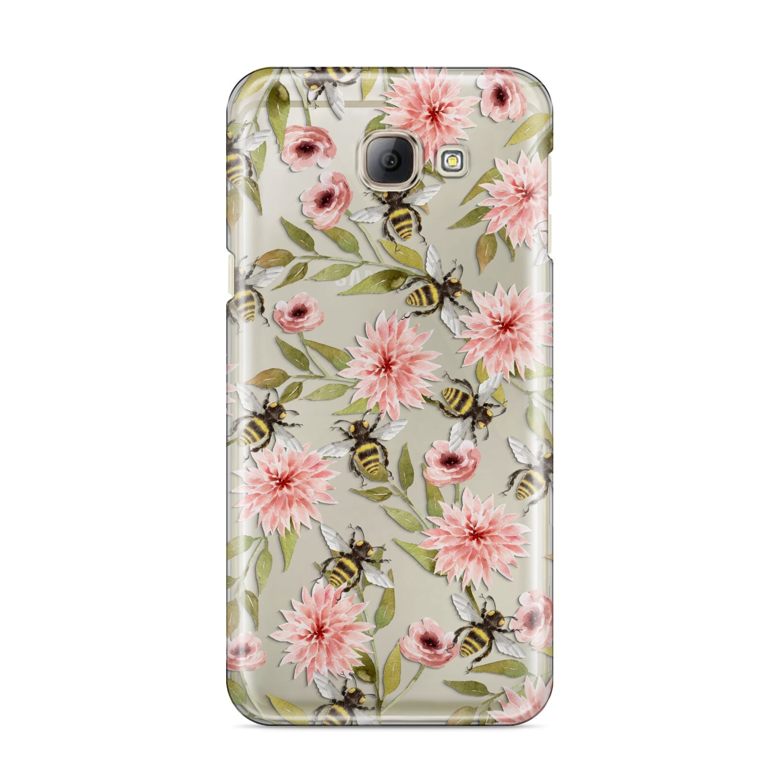 Pink Flowers and Bees Samsung Galaxy A8 2016 Case