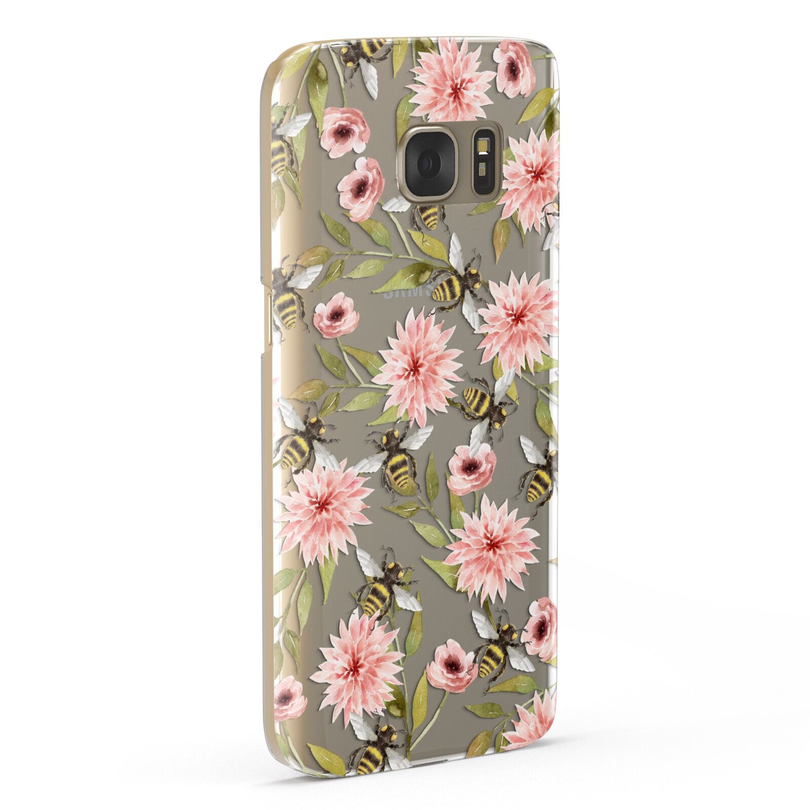 Pink Flowers and Bees Samsung Galaxy Case Fourty Five Degrees