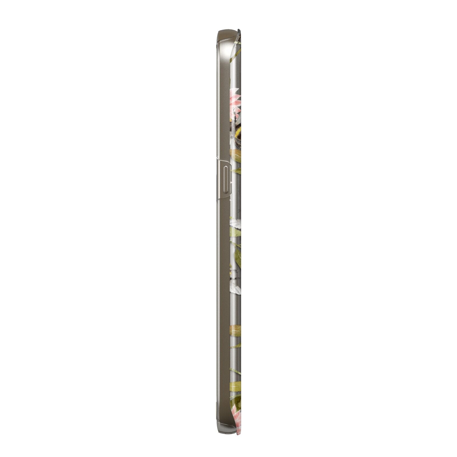Pink Flowers and Bees Samsung Galaxy Case Side View